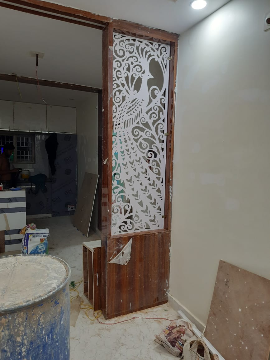 Peacock jali room divider screen in Vizag